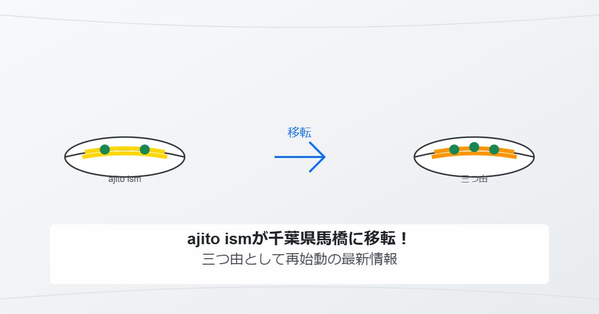 ajito ismが閉店した理由と千葉県馬橋に移転！三つ由として再始動の最新情報まとめ