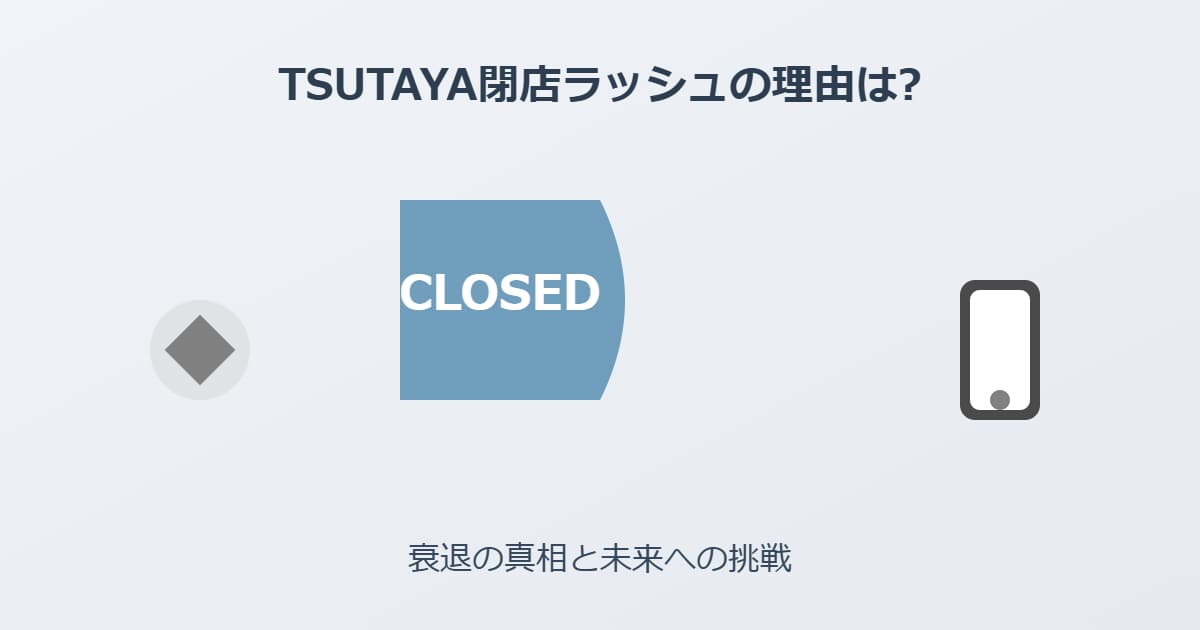 TSUTAYA閉店ラッシュの理由は?衰退の真相と未来への挑戦